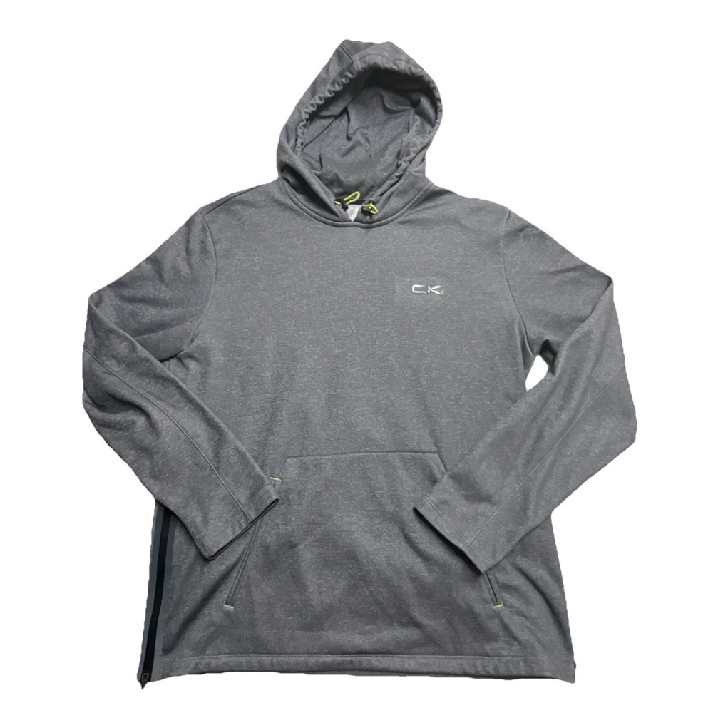 Calvin Klein Performance Men's Gray Thermal Hoodie Drawstring Pockets Size L